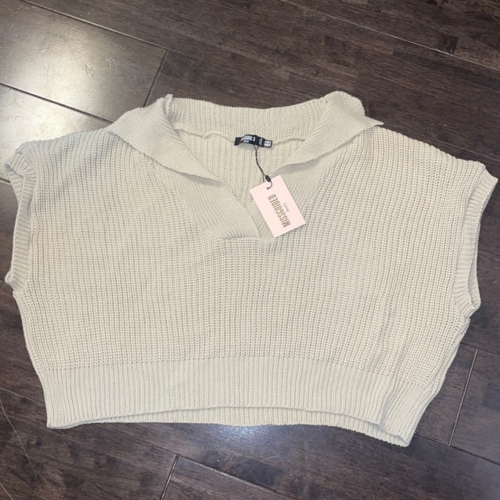 Missguided Plus Size Collar Knit Tank Top